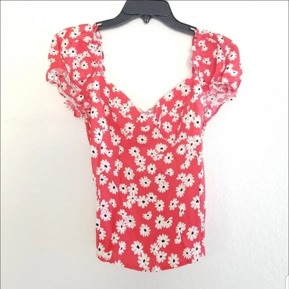 Reformation Jewel Floral Print Sweetheart Neckline Bustier Top Size 12 - Picture 4 of 10